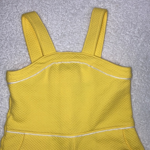 QUILTED JACQUARD ROSETTE summer ROMPER yellow size 4 - Picture 3 of 9
